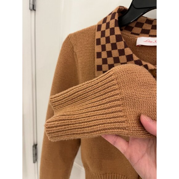 Lisa Says Gah Checkered Cropped Cardigan Sweater XS/S - Picture 4 of 9